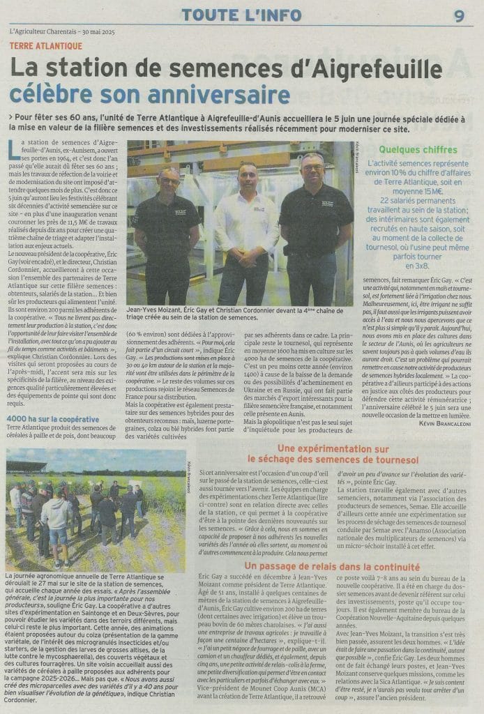 Article Agri Charentais 30 MAI 25